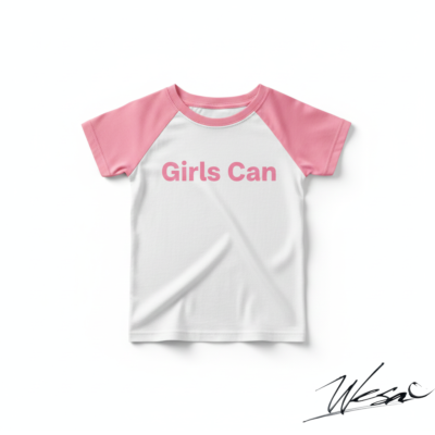 Girls Can – Kids Empowerment T-Shirt (Pink)